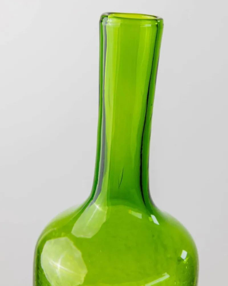 Pamono Vintage Green Crackle Murano Glass Decanter and Glasses, Italy, 1960s, Set of 4> Glassware