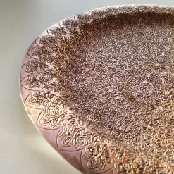Pamono Vintage Hand Crafted Moorish Round Copper Tray><noscript><img width=