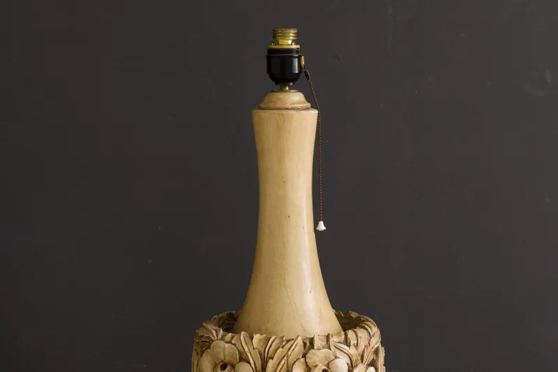 Pamono Vintage Hand-Carved Wooden Table Lamps by Mariano García, 1960s, Set of 2