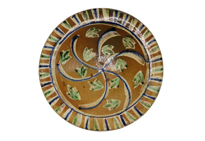 Pamono Vintage Handmade Clay Bowl or Plate, 1930s