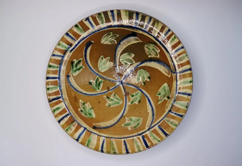 Pamono Vintage Handmade Clay Bowl or Plate, 1930s