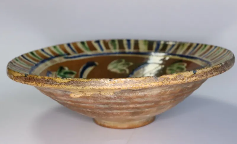 Pamono Vintage Handmade Clay Bowl or Plate, 1930s