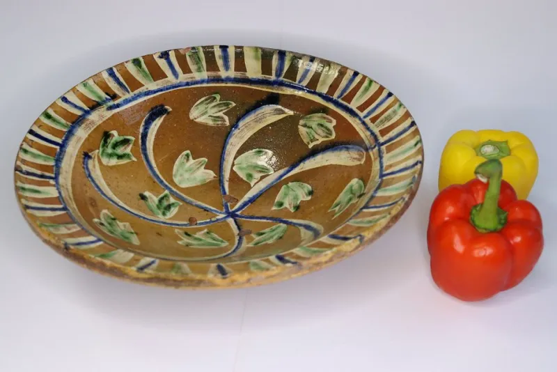 Pamono Vintage Handmade Clay Bowl or Plate, 1930s