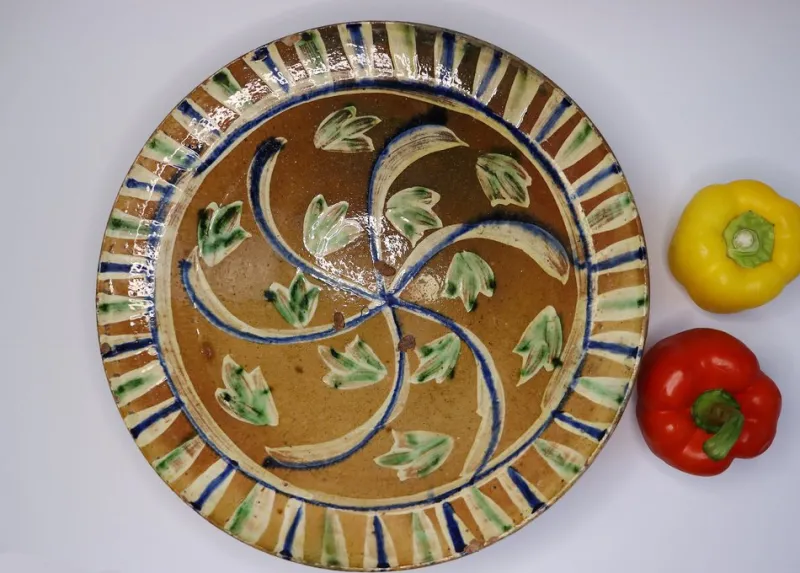 Pamono Vintage Handmade Clay Bowl or Plate, 1930s