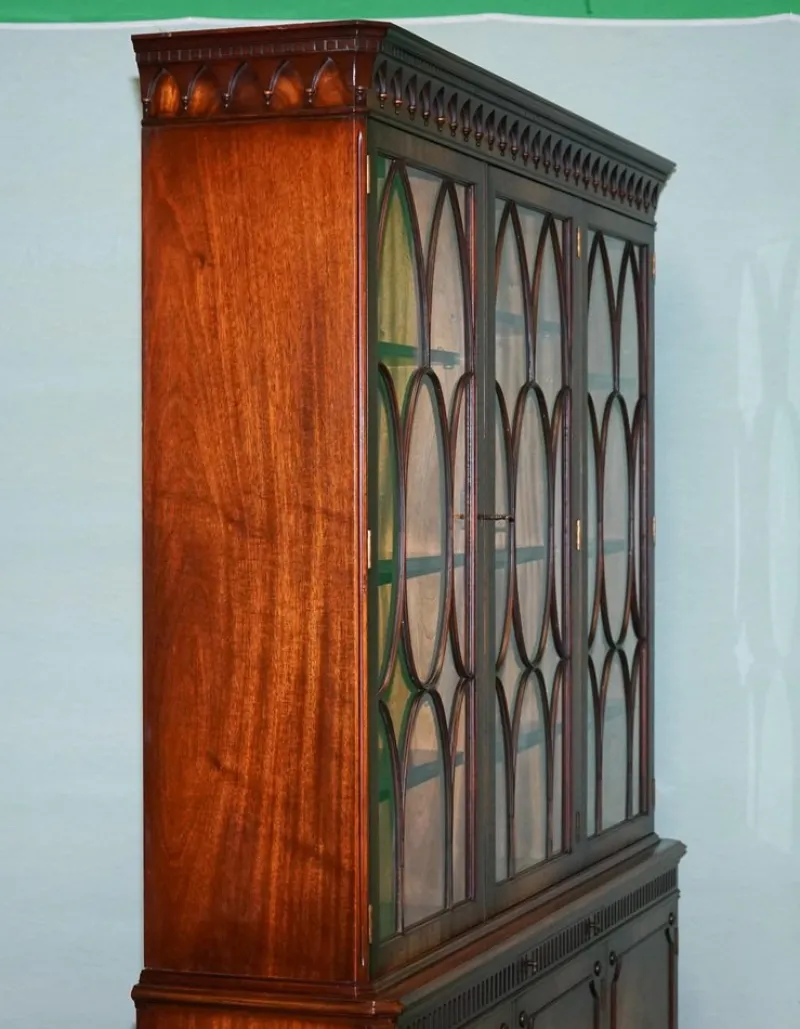 Pamono Vintage Hardwood Breakfront Display Bookcase from Bevan Funnell> Shelves & Wall Units