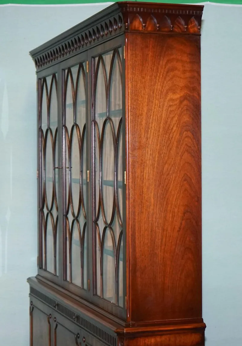 Pamono Vintage Hardwood Breakfront Display Bookcase from Bevan Funnell> Shelves & Wall Units