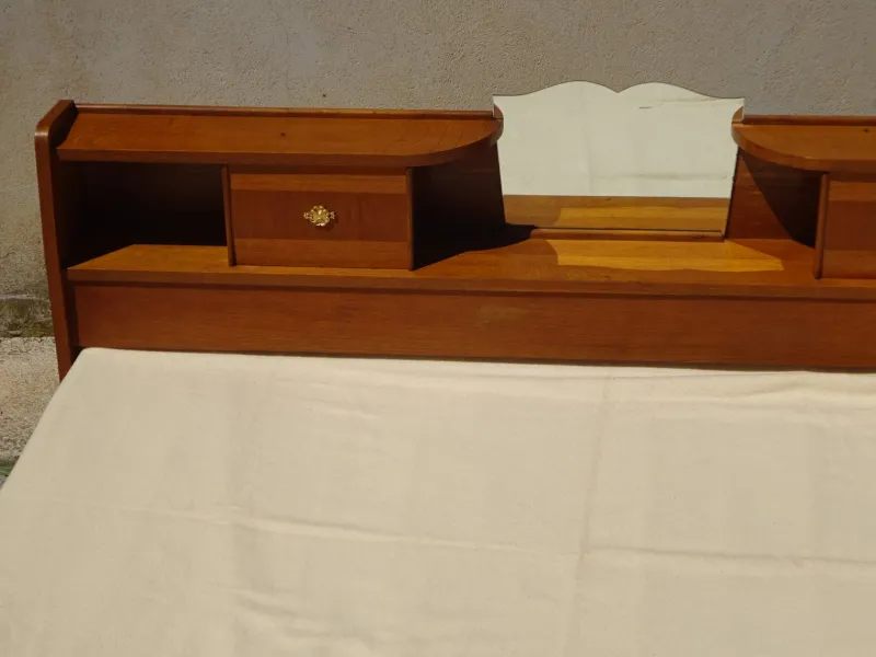Pamono Vintage Headboard in Light Oak, 1970s> Beds & Bedroom Sets