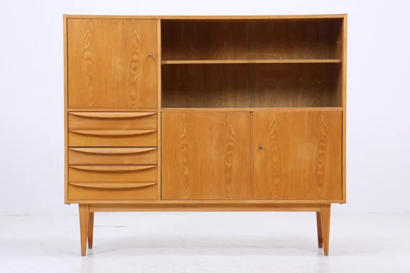 Pamono Vintage Highboard in Ash, 1960s> Sideboards & Buffets