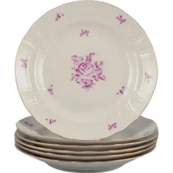 Best Pamono Vintage Hungarian Dinner Plates in Porcelain from Herend, Set of 6