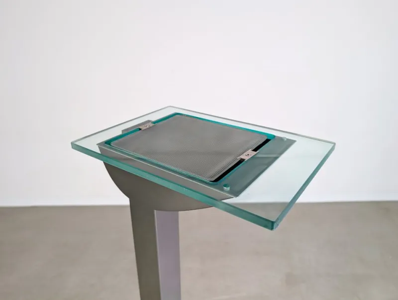 Pamono Vintage ID-S Floor Lamp in Glass by Ettore Sottsass for Staff