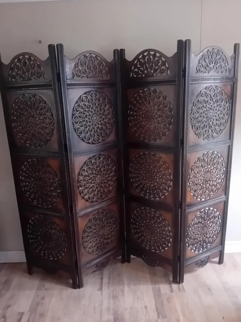 Hot Pamono Vintage Indian Hand Carved Hardwood Room Divider
