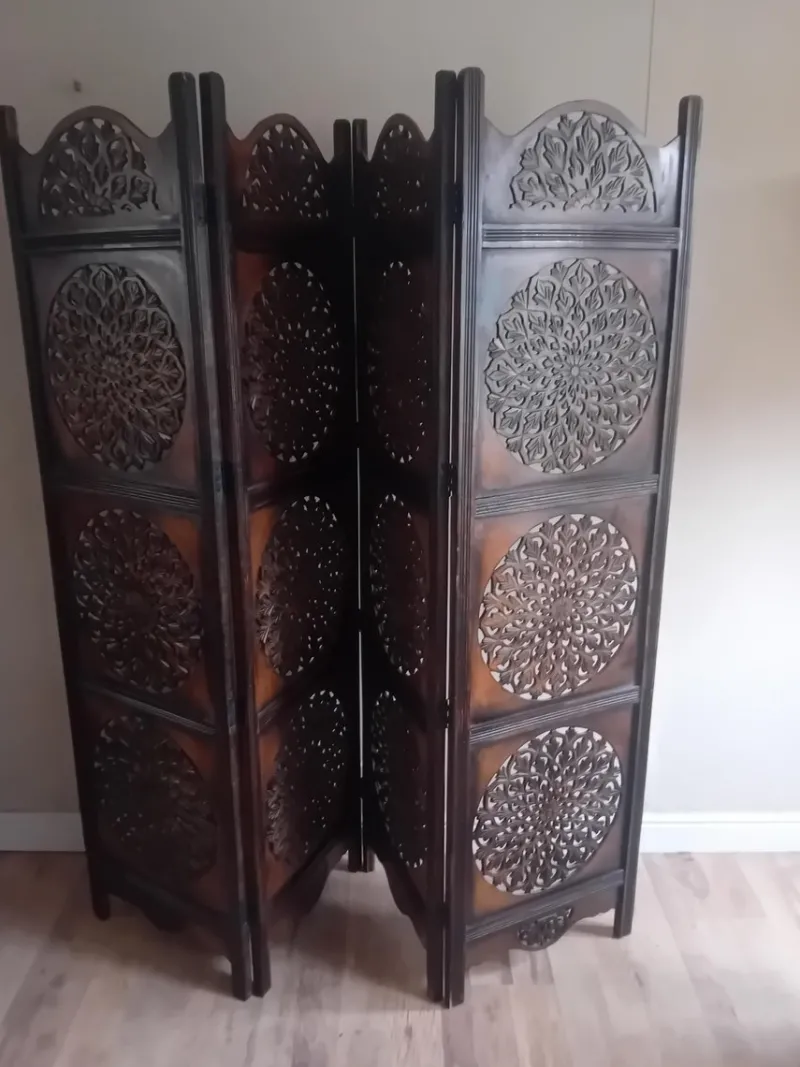 Hot Pamono Vintage Indian Hand Carved Hardwood Room Divider