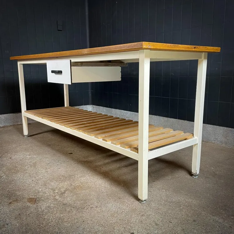 Pamono Vintage Industrial Bakery Table> Worktables & Workbenches