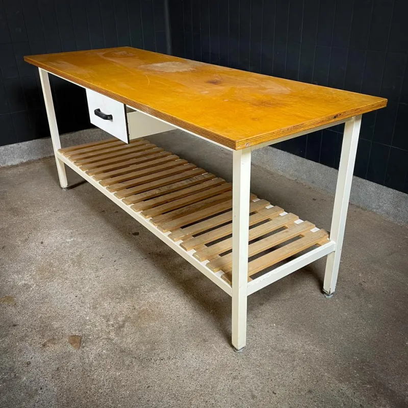 Pamono Vintage Industrial Bakery Table> Worktables & Workbenches