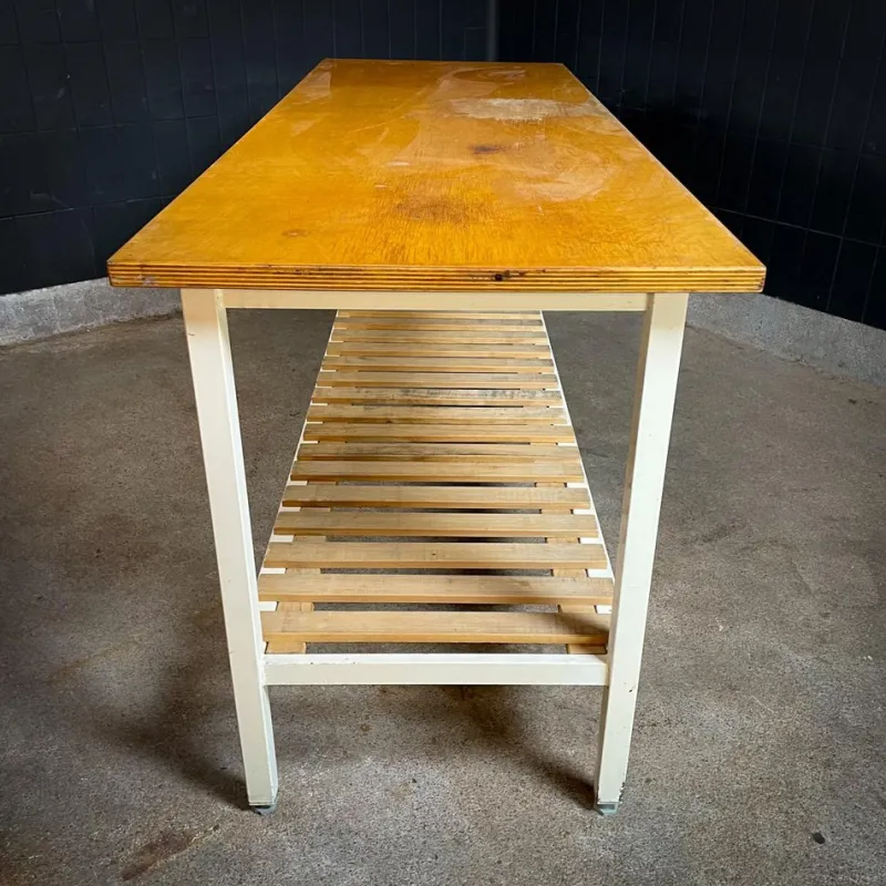 Pamono Vintage Industrial Bakery Table> Worktables & Workbenches
