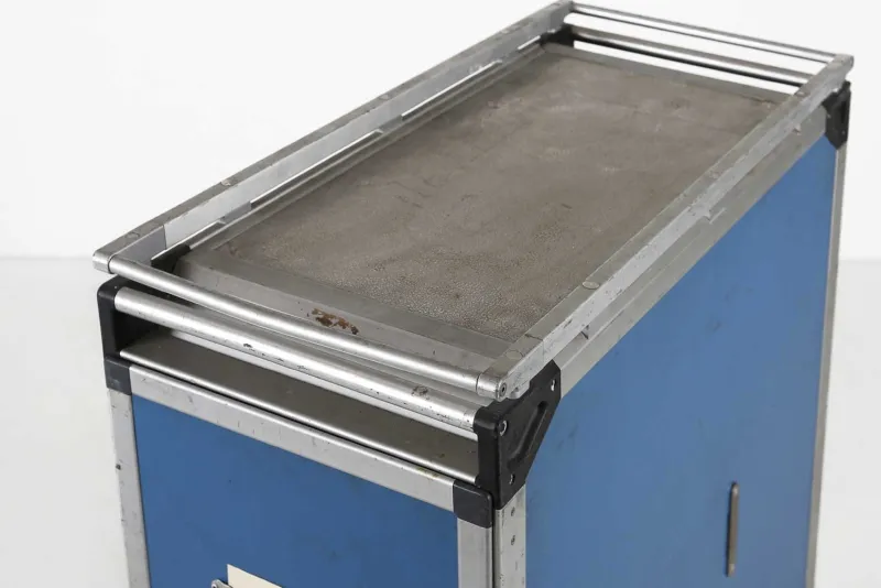 Pamono Vintage Industrial Blue Airplane Trolley, 1980> Serving Bar Carts & Trolleys