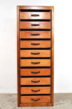 Online Pamono Vintage Industrial Chest of Drawers in Beech, 1930s