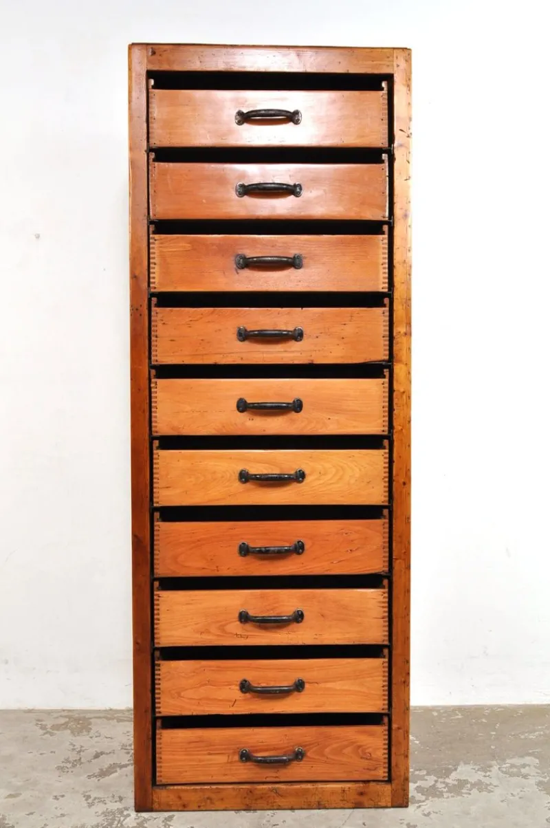 Online Pamono Vintage Industrial Chest of Drawers in Beech, 1930s
