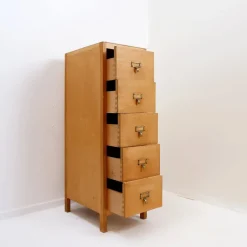 Pamono Vintage Industrial Five-Drawer Filing Cabinet> Dressers, Commodes & Chests