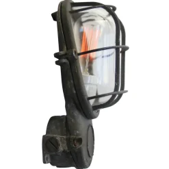 Pamono Vintage Industrial Grey and Clear Glass Wall Lamp from Industria Rotterdam> Wall Lights & Sconces
