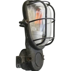 Pamono Vintage Industrial Grey and Clear Glass Wall Lamp from Industria Rotterdam> Wall Lights & Sconces