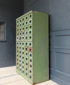Pamono Vintage Industrial Metal Drawer Cabinet, 1920s><noscript><img width=