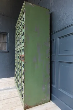Pamono Vintage Industrial Metal Drawer Cabinet, 1920s><noscript><img width=