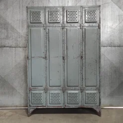 Pamono Vintage Industrial Metal 4-Door Locker> Cabinets & Wardrobes