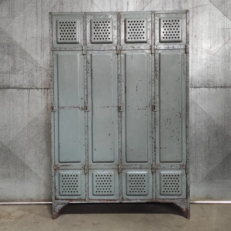 Pamono Vintage Industrial Metal 4-Door Locker> Cabinets & Wardrobes