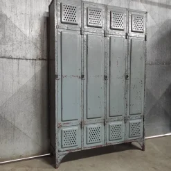 Pamono Vintage Industrial Metal 4-Door Locker> Cabinets & Wardrobes