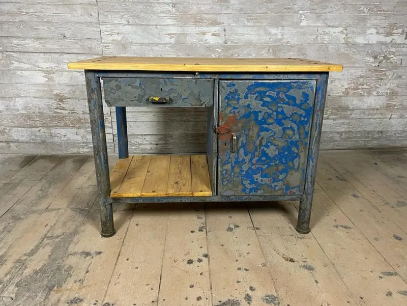 Pamono Vintage Industrial Spruce Workbench> Worktables & Workbenches