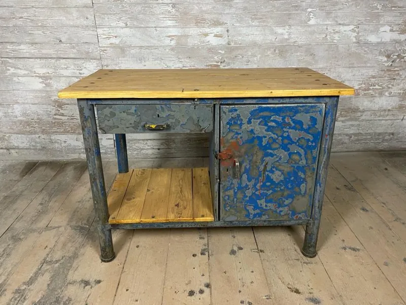 Pamono Vintage Industrial Spruce Workbench> Worktables & Workbenches