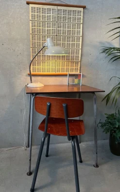 New Pamono Vintage Industrial Steel and Composite School Desk, 1960s