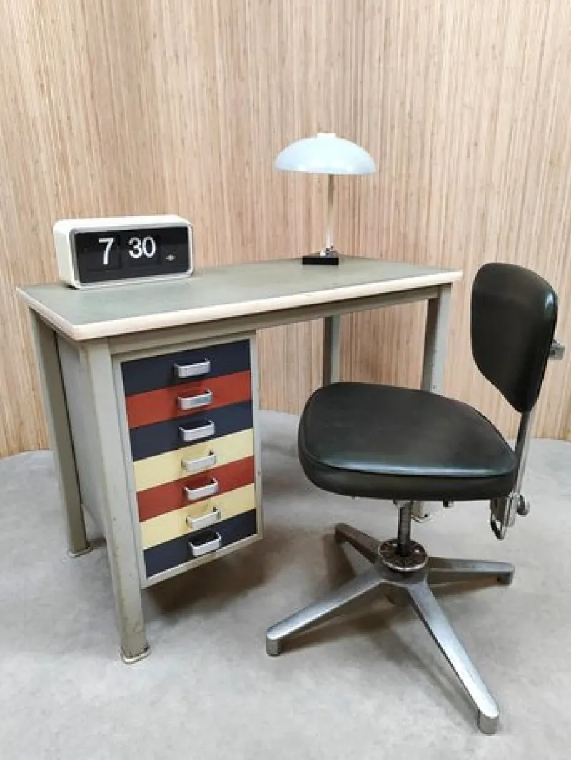 Pamono Vintage Industrial Writing Desk by Andre Cordemeyer for Gispen, 1950s> Desks