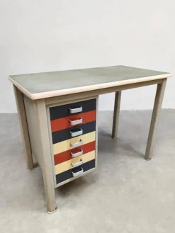 Pamono Vintage Industrial Writing Desk by Andre Cordemeyer for Gispen, 1950s><noscript><img width=