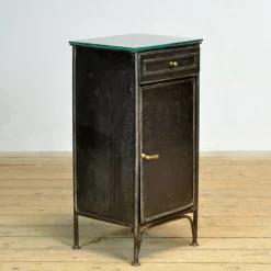 Best Pamono Vintage Iron and Glass Nightstands, 1900s, Set of 2