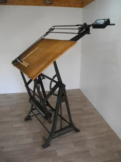 New Pamono Vintage Iron Architects Drawing Table, 1920s