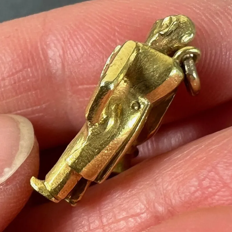 Pamono Vintage Italian 18 Karat Yellow Gold Lucky Gobbo Hunchback Charm Pendant, 1950s> Necklaces