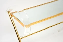 Pamono Vintage Italian Acrylic Glass and Gold Finish Console Table, 1970s><noscript><img width=