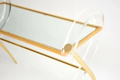 Pamono Vintage Italian Acrylic Glass and Gold Finish Console Table, 1970s><noscript><img width=