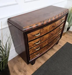 Pamono Vintage Italian Art Deco Burl Wood and Bronze Chest of Drawers by Paolo Buffa, 1940s><noscript><img width=