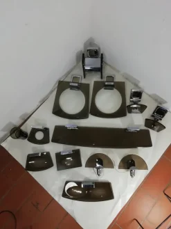 Pamono Vintage Italian Bathroom Set from Fontana Arte, 1960s, Set of 13> Architectural Elements