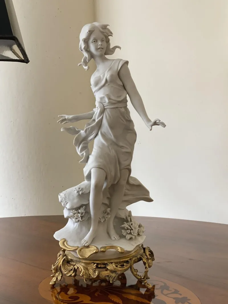 Sale Pamono Vintage Italian Biscuit Porcelain & Bronze Figurine by Barbella