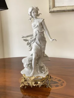 Sale Pamono Vintage Italian Biscuit Porcelain & Bronze Figurine by Barbella