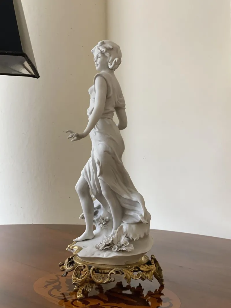 Sale Pamono Vintage Italian Biscuit Porcelain & Bronze Figurine by Barbella