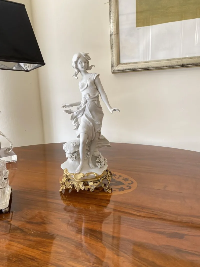 Sale Pamono Vintage Italian Biscuit Porcelain & Bronze Figurine by Barbella