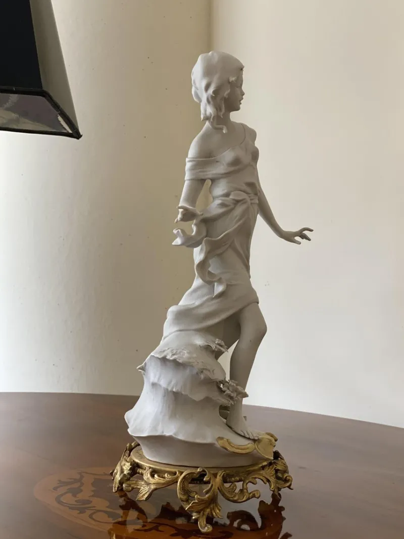 Sale Pamono Vintage Italian Biscuit Porcelain & Bronze Figurine by Barbella