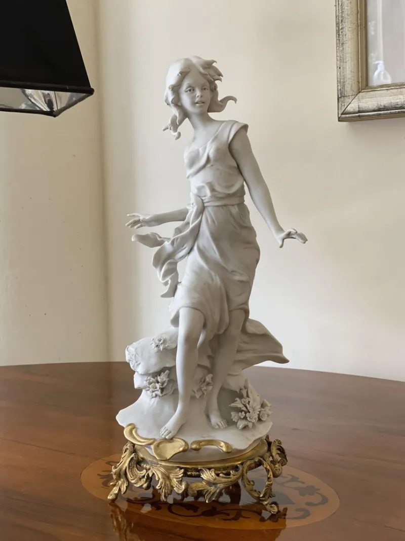 Sale Pamono Vintage Italian Biscuit Porcelain & Bronze Figurine by Barbella