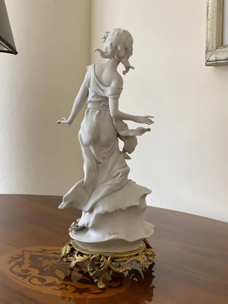 Sale Pamono Vintage Italian Biscuit Porcelain & Bronze Figurine by Barbella