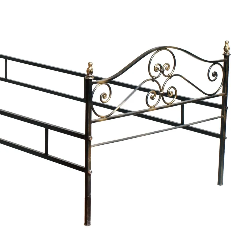 Pamono Vintage Italian Black and Gold Painted Wrought Iron Single Bed, 1950s> Beds & Bedroom Sets